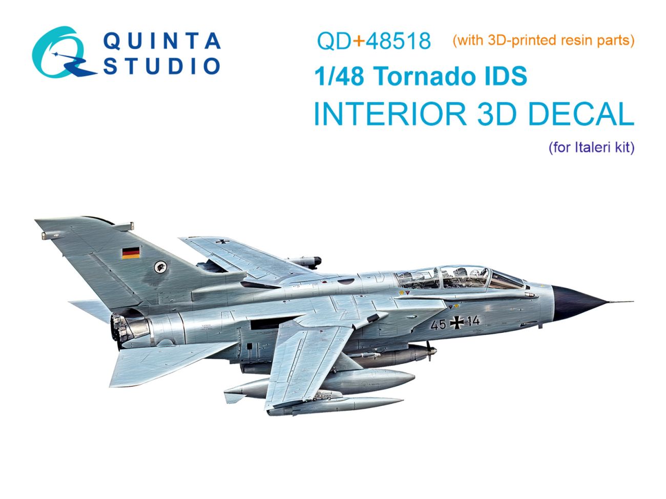 1:48 Tornado IDS 3D-Printed & coloured Interior on decal paper (Italeri) (with 3D-printed resin parts)