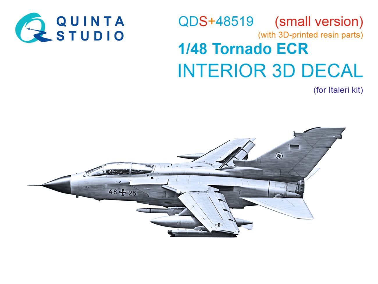 1:48 Tornado ECR 3D-Printed & coloured Interior on decal paper (Italeri) (small version) (with 3D-printed resin parts)