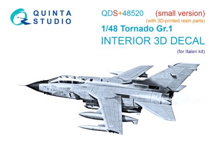 1:48 Tornado Gr.1 3D-Printed & coloured Interior on decal paper (Italeri) (small version) (with 3D-printed resin parts)