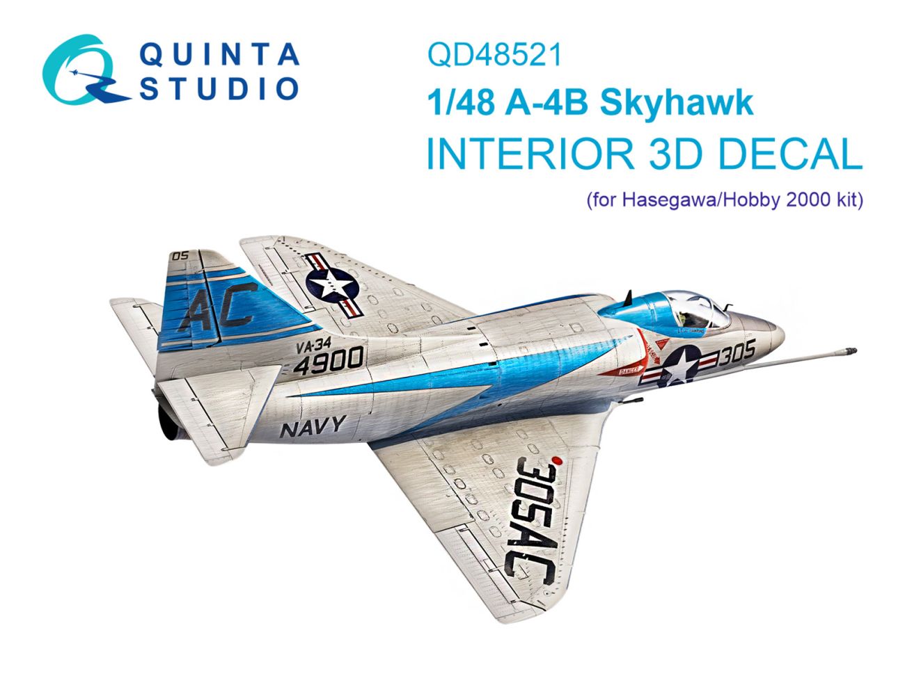 1:48 A-4B 3D-Printed & coloured Interior on decal paper (Hasegawa/Hobby2000)