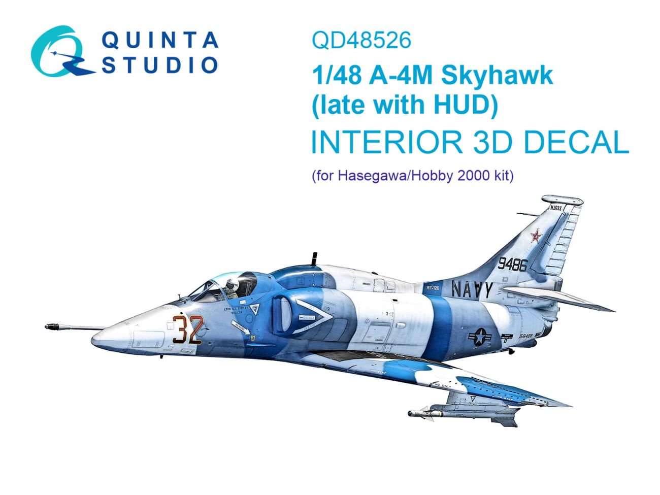 1:48 A-4M late 3D-Printed & coloured Interior on decal paper (Hasegawa/Hobby2000)