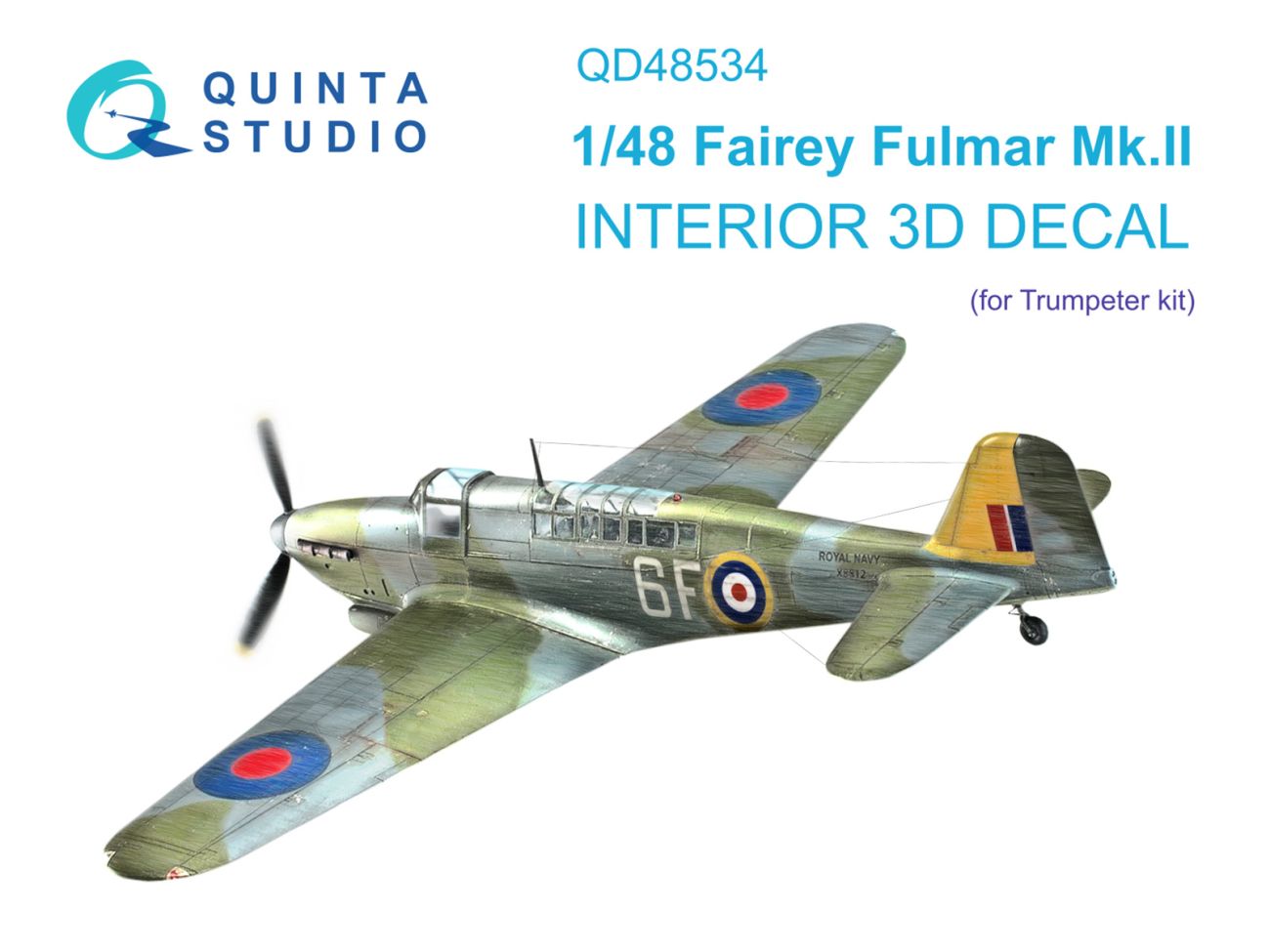 1:48 Fairey Fulmar Mk.II 3D-Printed & coloured Interior on decal paper (Trumpeter)