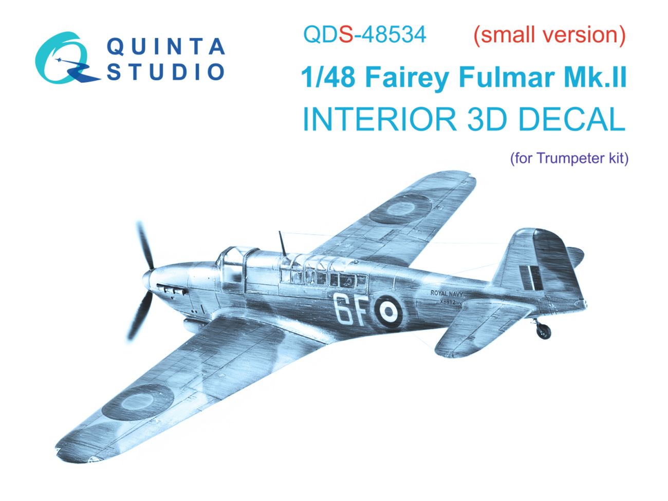 1:48 Fairey Fulmar Mk.II 3D-Printed & coloured Interior on decal paper (Trumpeter) (small version)