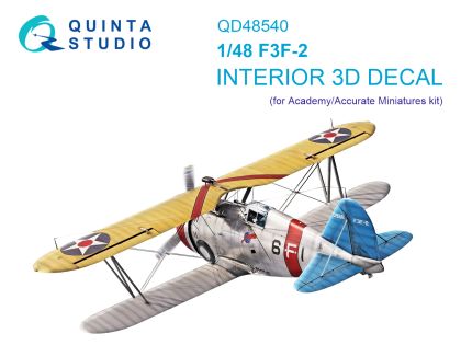 1:48 F3F-2 3D-Printed & coloured Interior on decal paper (Academy/Accurate Miniatures)