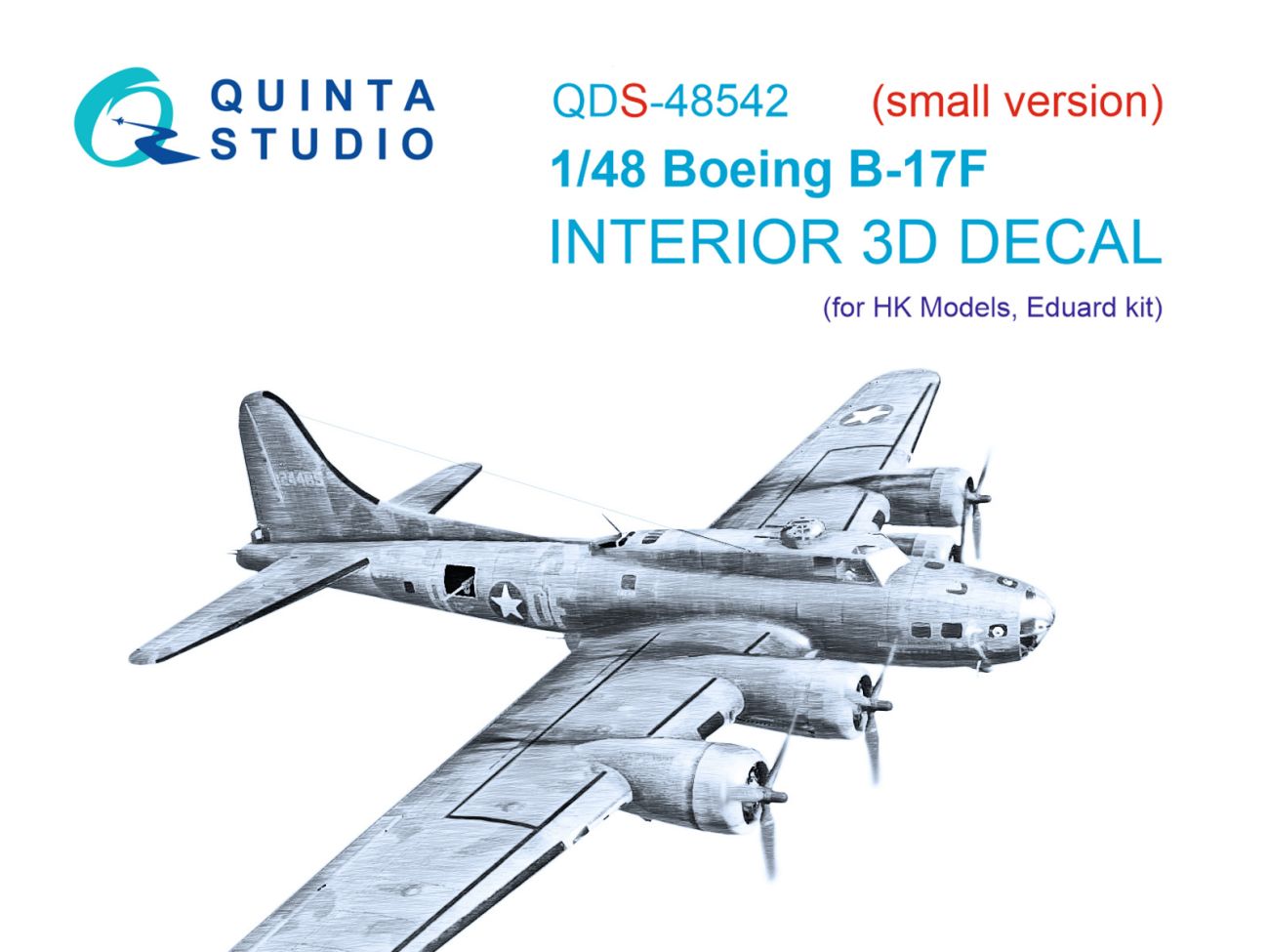 1:48 Boeing B-17F 3D-Printed & coloured Interior on decal paper (HK models, Eduard) (small version)