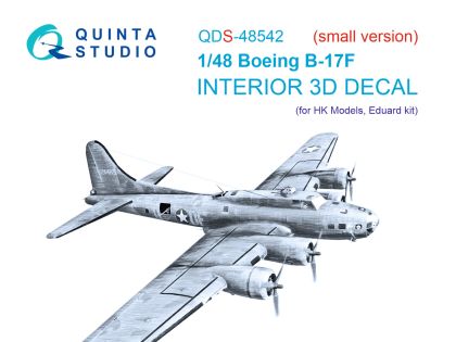 1:48 Boeing B-17F 3D-Printed & coloured Interior on decal paper (HK models, Eduard) (small version)