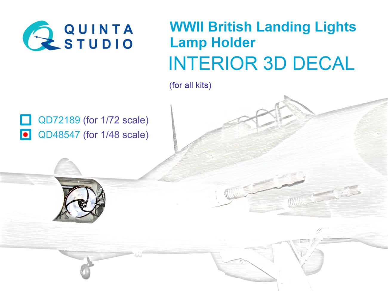 1:48 Lamp holder for WWII British landing lights 3D-Printed & coloured Interior on decal paper (All kits)