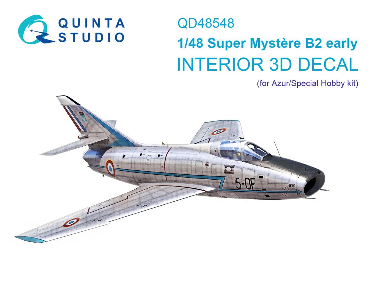 1:48 Super Mystere B2 Early 3D-Printed & coloured Interior on decal paper (Azur/Special Hobby)
