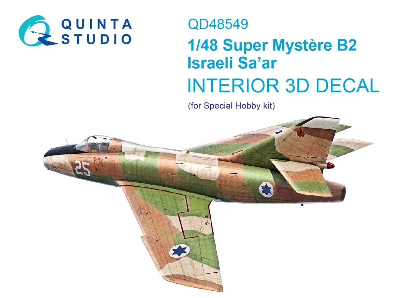 1:48 Super Mystere B2 Israeli Sa’ar 3D-Printed & coloured Interior on decal paper (Special Hobby)