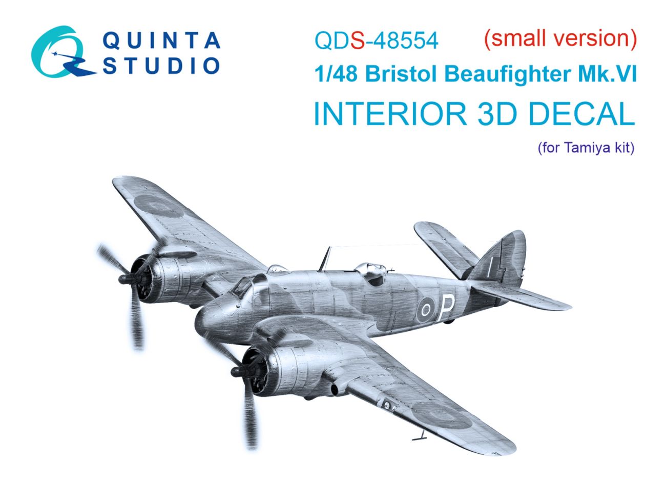 1:48 Bristol Beaufighter Mk.VI 3D-Printed & coloured Interior on decal paper (Tamiya) (small version)