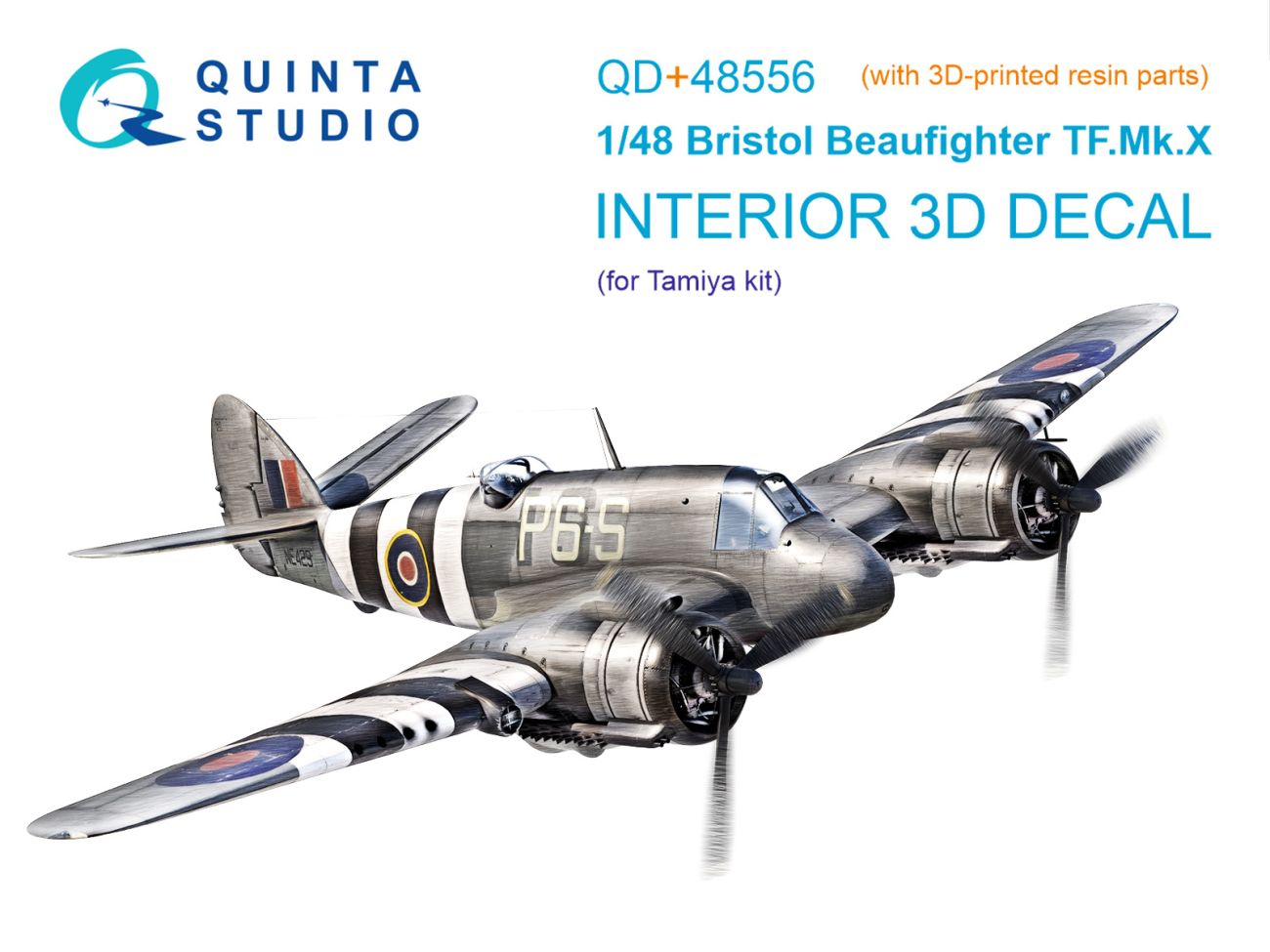 1:48 Bristol Beaufighter TF.Mk.X 3D-Printed & coloured Interior on decal paper (Tamiya) (with 3D-printed resin parts)