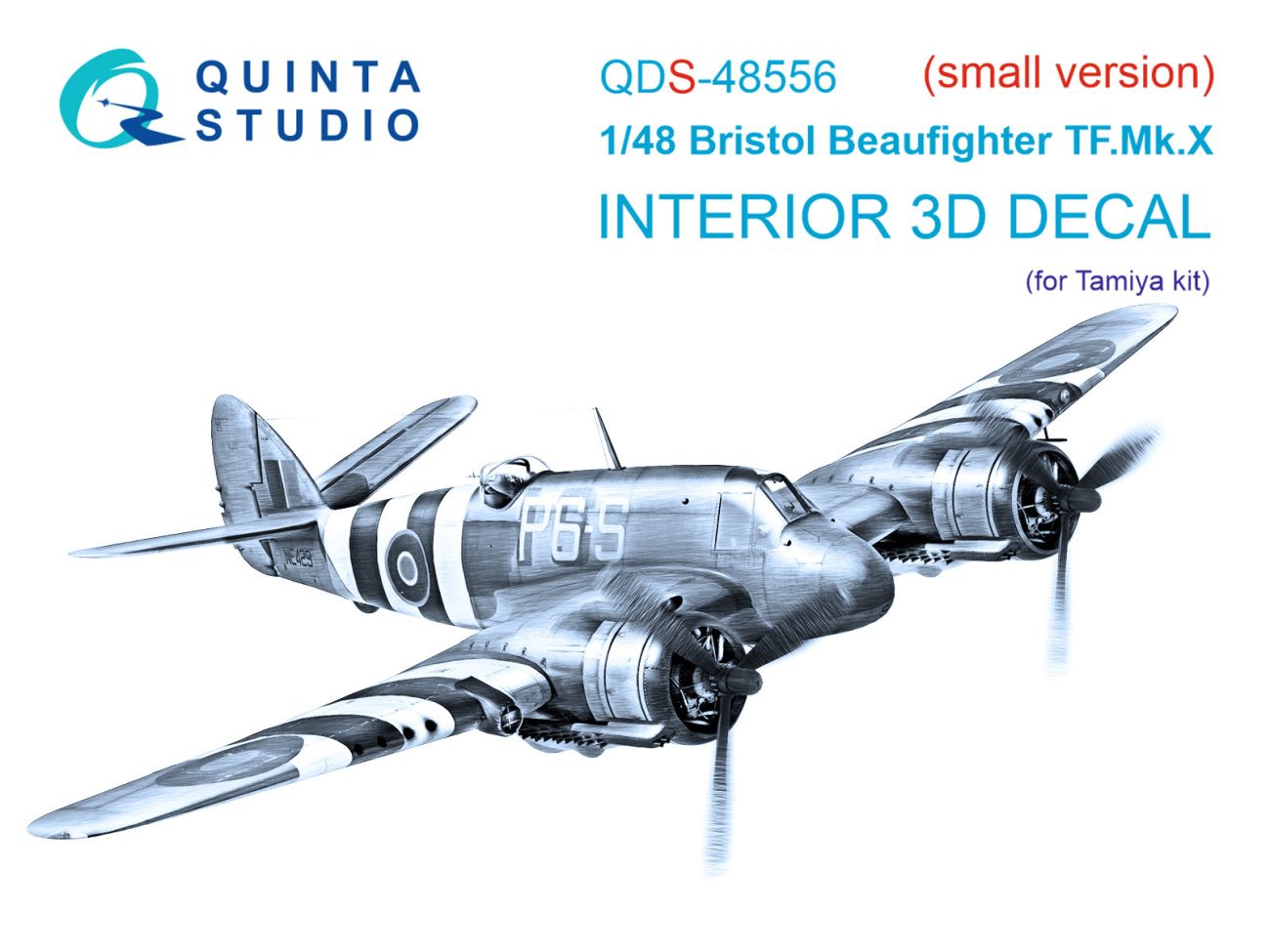 1:48 Bristol Beaufighter TF.Mk.X 3D-Printed & coloured Interior on decal paper (Tamiya) (small version)