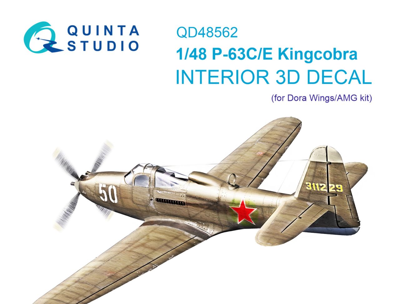 1:48 P-63C/E Kingcobra 3D-Printed & coloured Interior on decal paper (Dora Wings/AMG)