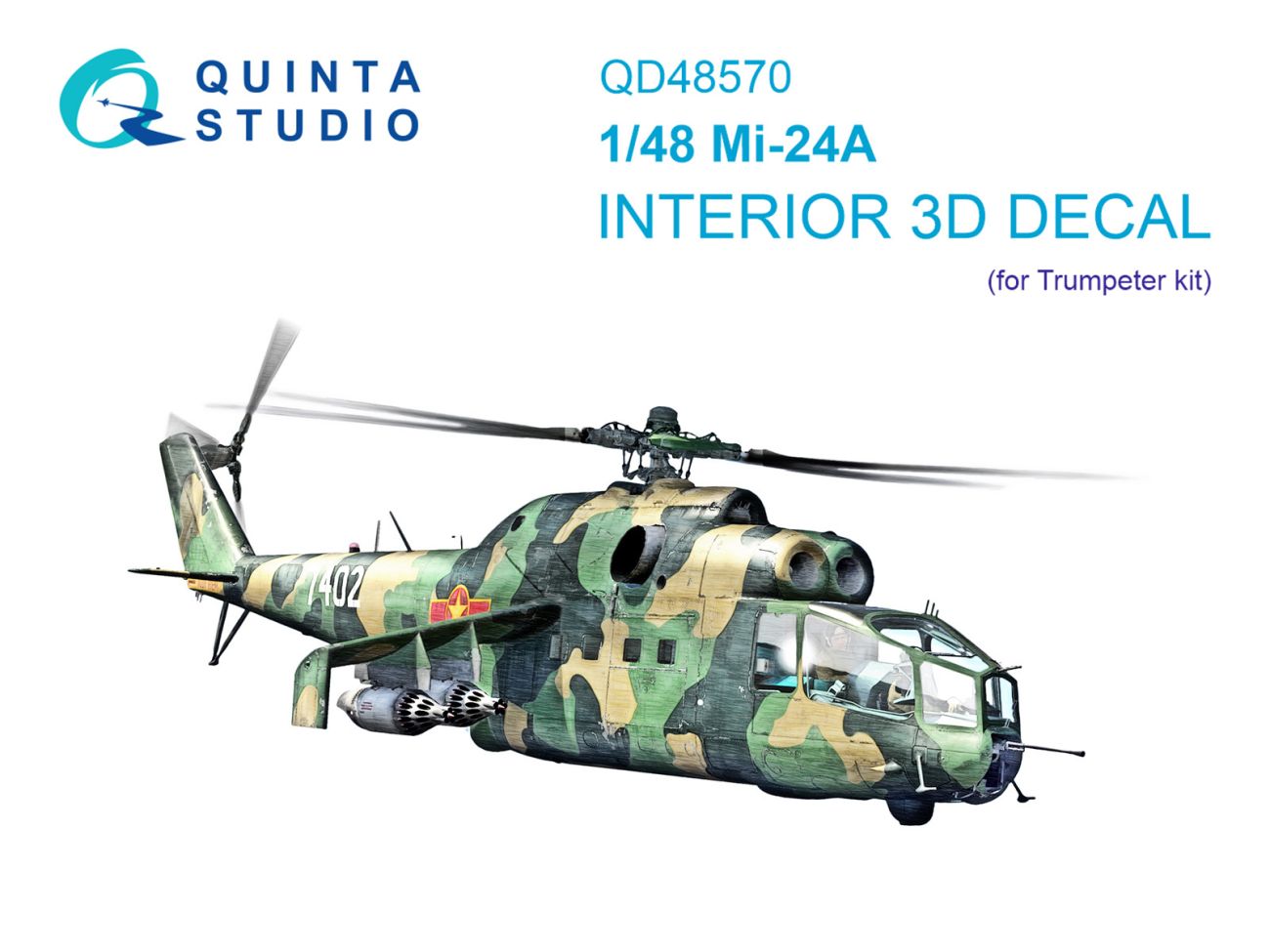 1:48 Mi-24A 3D-Printed & coloured Interior on decal paper (Trumpeter)