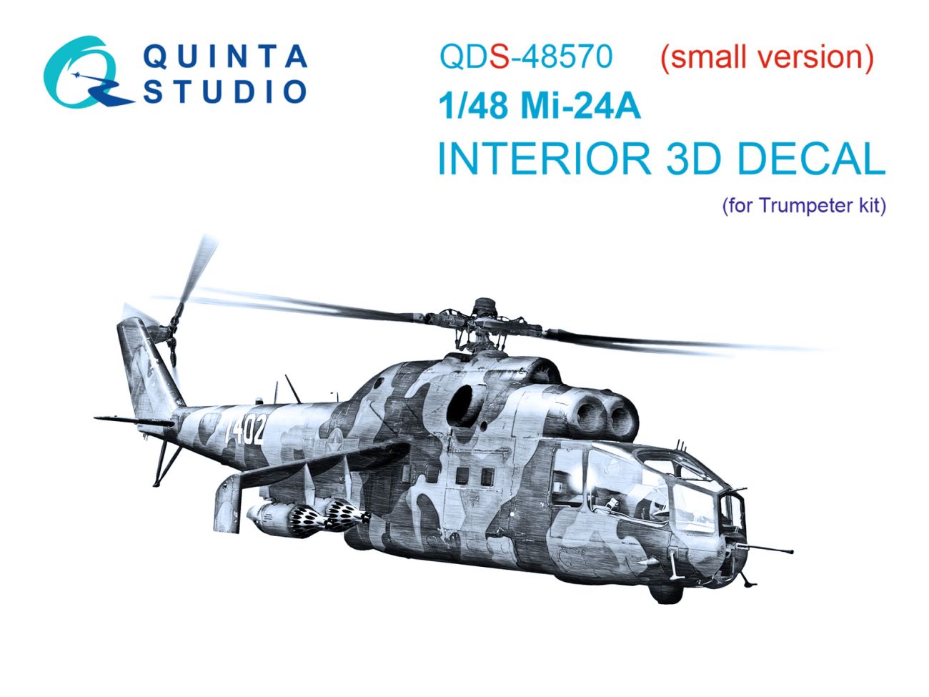 1:48 Mi-24A 3D-Printed & coloured Interior on decal paper (Trumpeter) (small version)