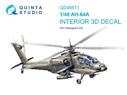 1:48 AH-64A 3D-Printed & coloured Interior on decal paper (Hasegawa)
