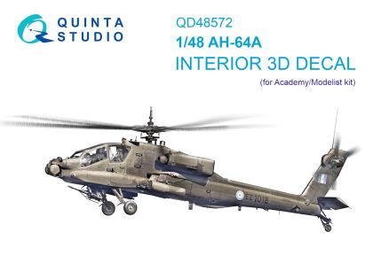 1:48 AH-64A 3D-Printed & coloured Interior on decal paper (Academy/Modelist)