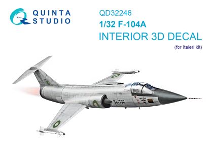 1:32 F-104A 3D-Printed & coloured Interior on decal paper (Italeri)