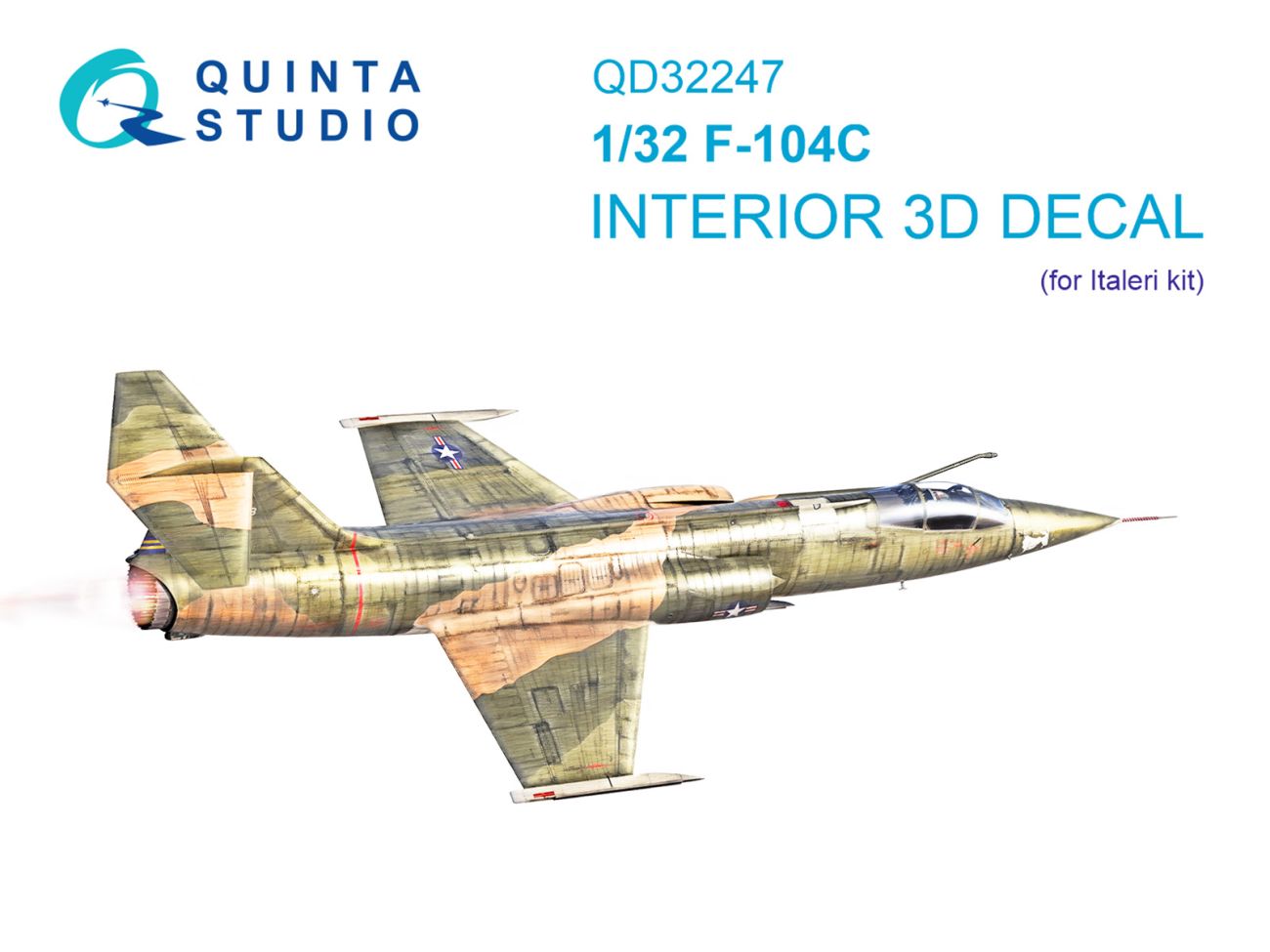 1:32 F-104C 3D-Printed & coloured Interior on decal paper (Italeri)