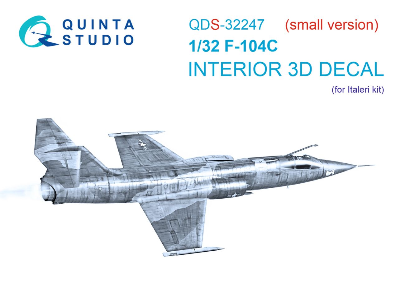 1:32 F-104C 3D-Printed & coloured Interior on decal paper (Italeri) (Small version)