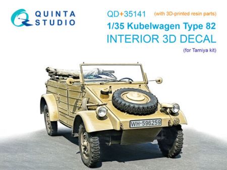 1:35 Kubelwagen Type 82 3D-Printed & coloured Interior on decal paper (Tamiya) (with 3D-printed resin parts)