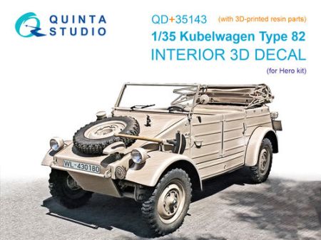 1:35 Kubelwagen Type 82 3D-Printed & coloured Interior on decal paper (Hero) (with 3D-printed resin parts)
