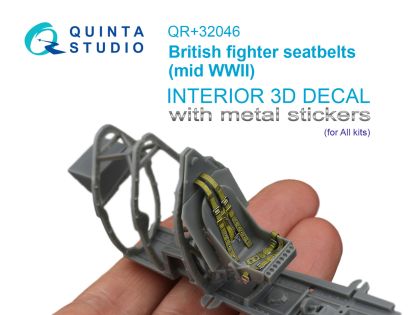 1:32 British Fighter Seatbelts, mid WWII (with metal buckles) (All kits)