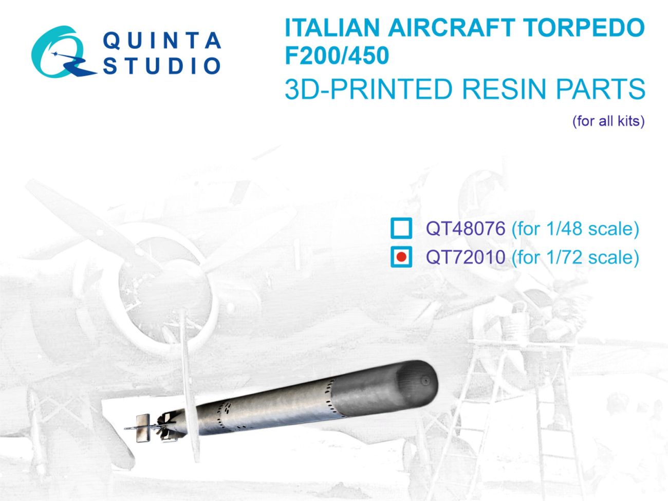 1:72 Italian WWII aircraft torpedo F200-450 (all kits)
