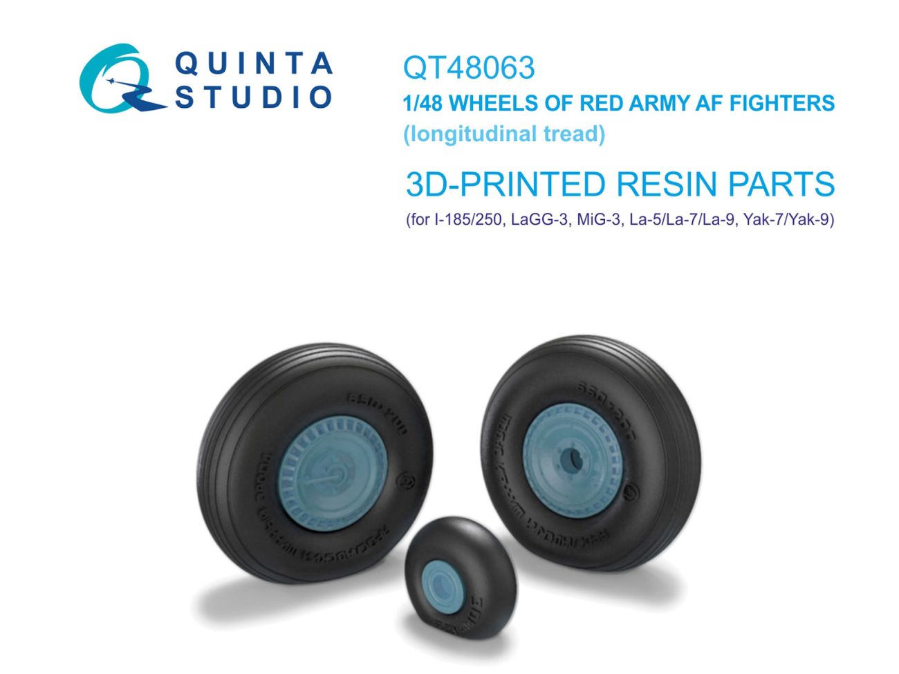 1:48 LaGG-3, MiG-3, La-5/La-7/La-9, Yak-7/Yak-9, I-185/250 Wheels (longitudinal tread) (all kits)