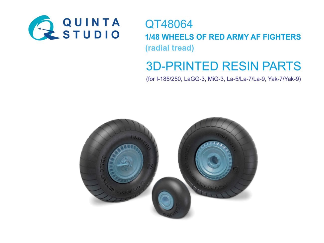 1:48 LaGG-3, MiG-3, La-5/La-7/La-9, Yak-7/Yak-9, I-185/250 Wheels (radial tread) (all kits)