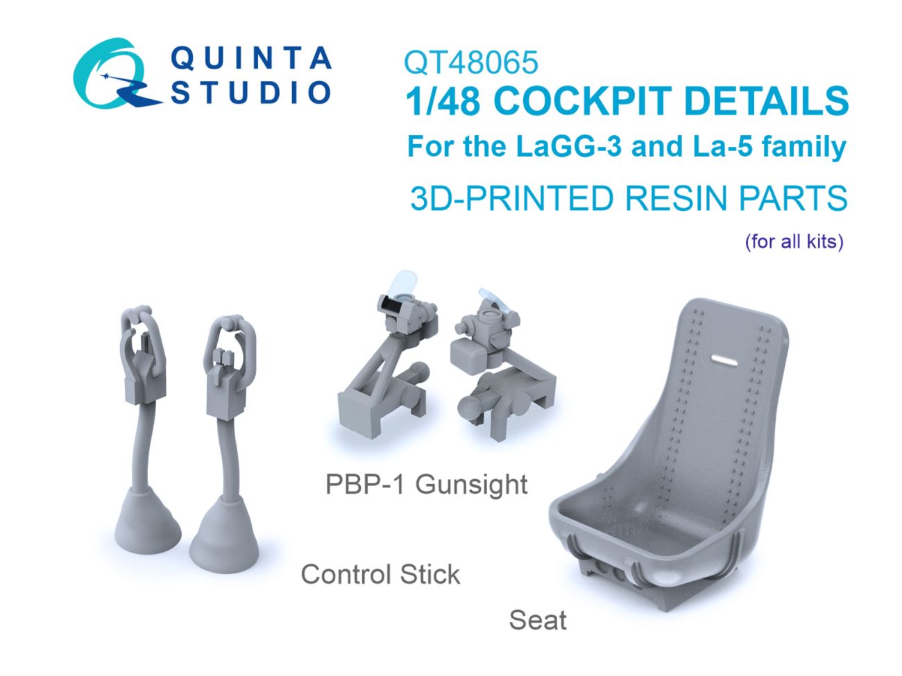 1:48 Cockpit Details for the LaGG-3 and La-5 family: Seat, Gunsight and Control Stick (all kits)