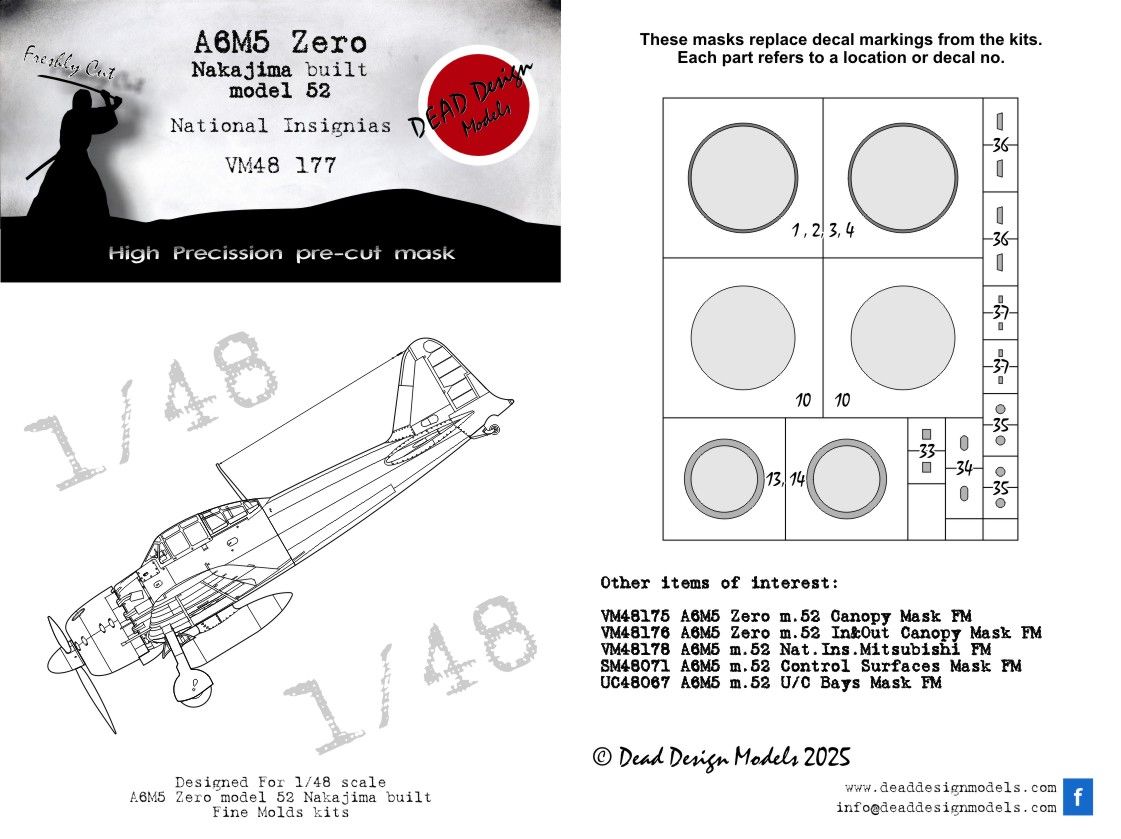 1:48 Mitsubishi A6M2 model 52 Nakajima National Insignia