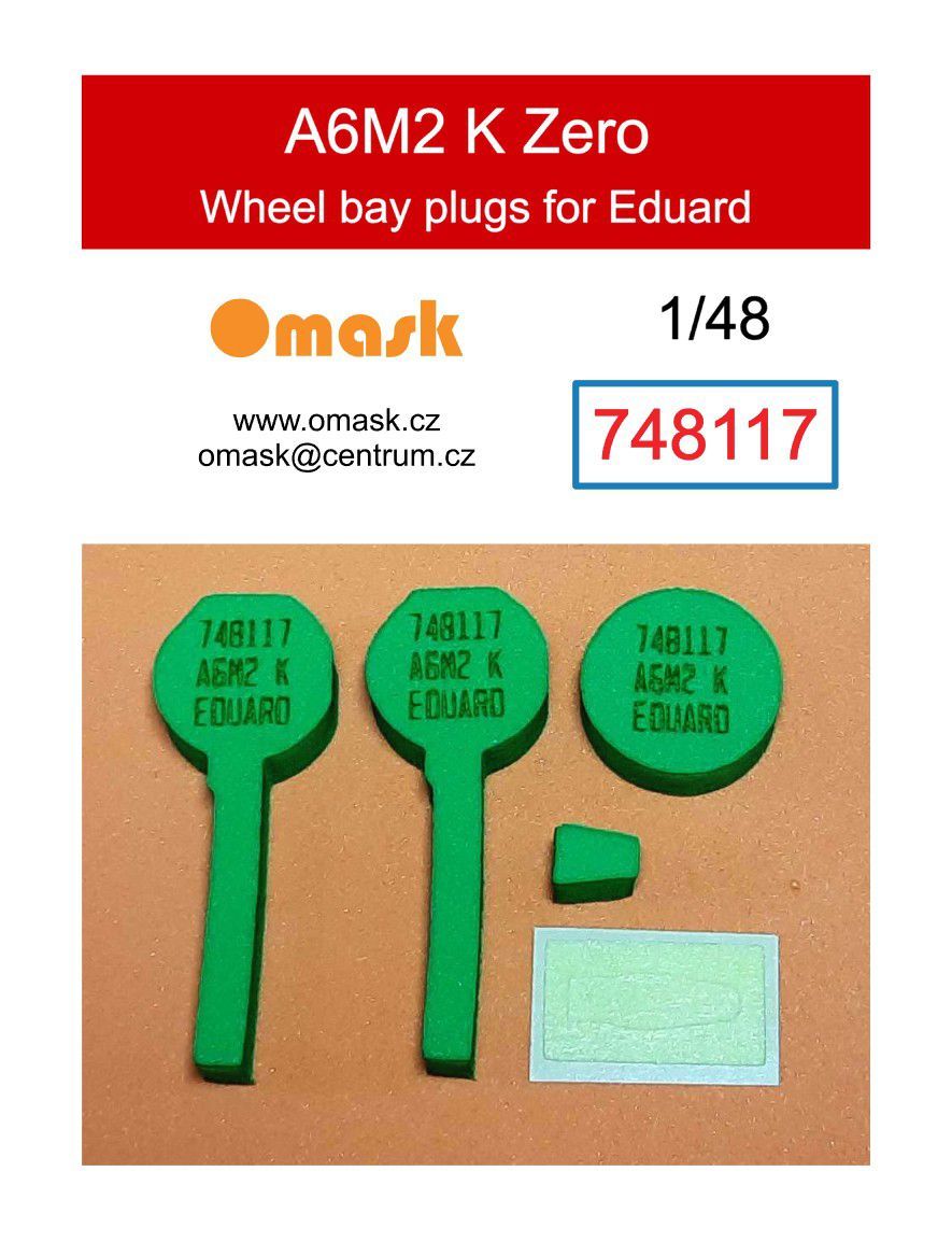 1:48 A6M2 K Zero wheel bay plugs (for Eduard)
