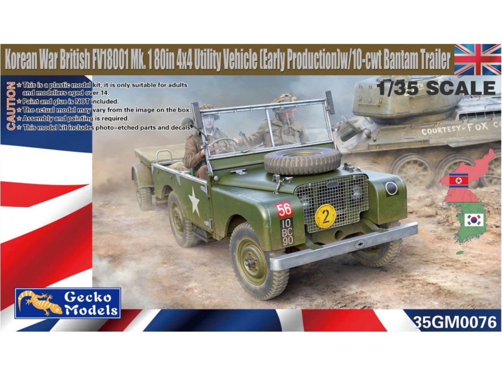 1:35 Korean War British FV18001 Mk. 1 80in 4x4 Utility Vehicle (Early Production) w/10-cwt Bantam Trailer