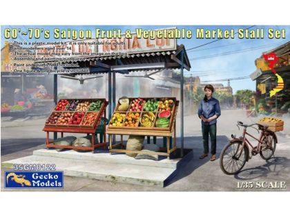 1:35 60'-70's Saigon Fruit & Vegetable Market Stall Set