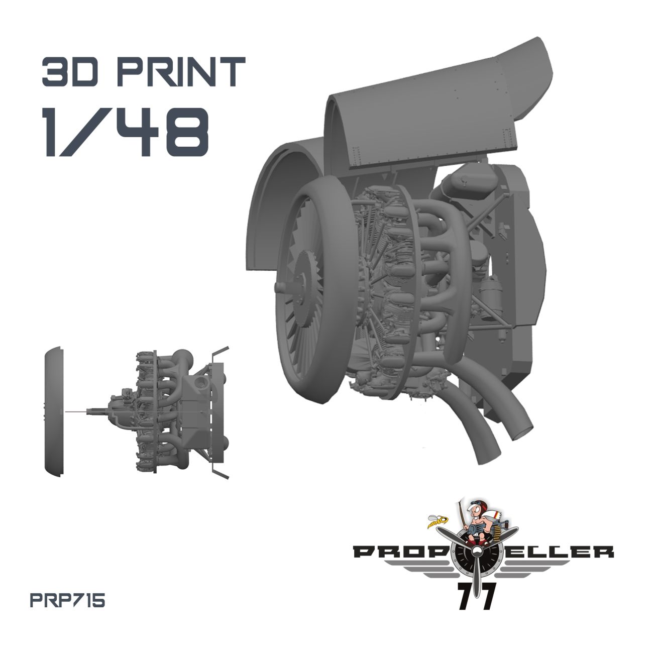 1:48 Engine Z-37 / Z-37A Čmelák for model MACO