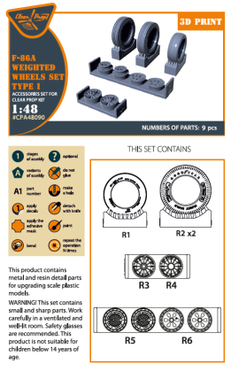 1:48 F-86A Sabre Weighted wheels set type 1