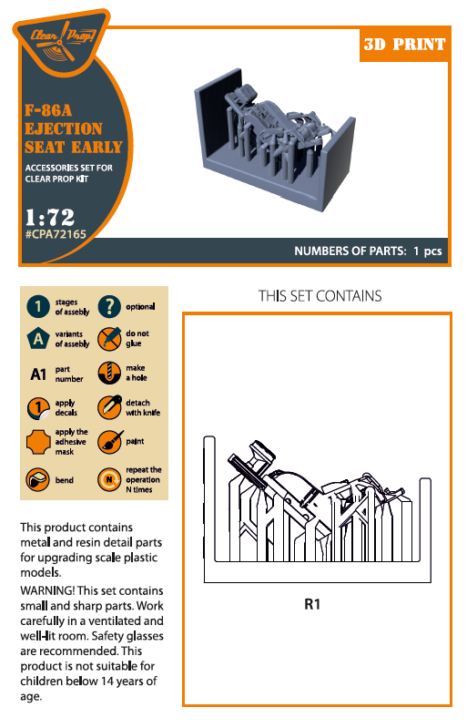 1:72 F-86A Sabre Ejection seat early