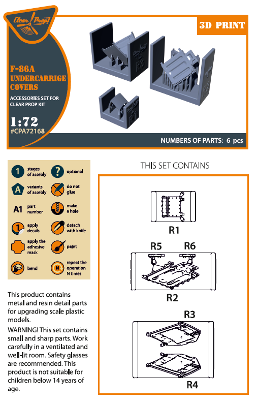 1:72 F-86A Sabre undercarriage covers