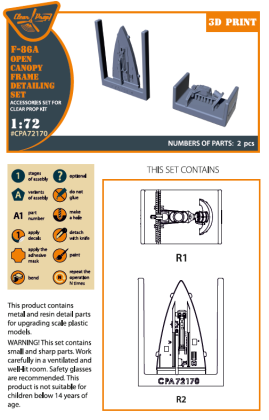 1:72 F-86A Open canopy frame detailing set