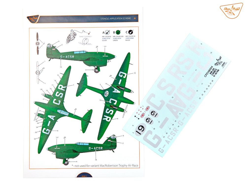1:72 DH.88 Comet G-ACSR MacRobertson Trophy Air Race