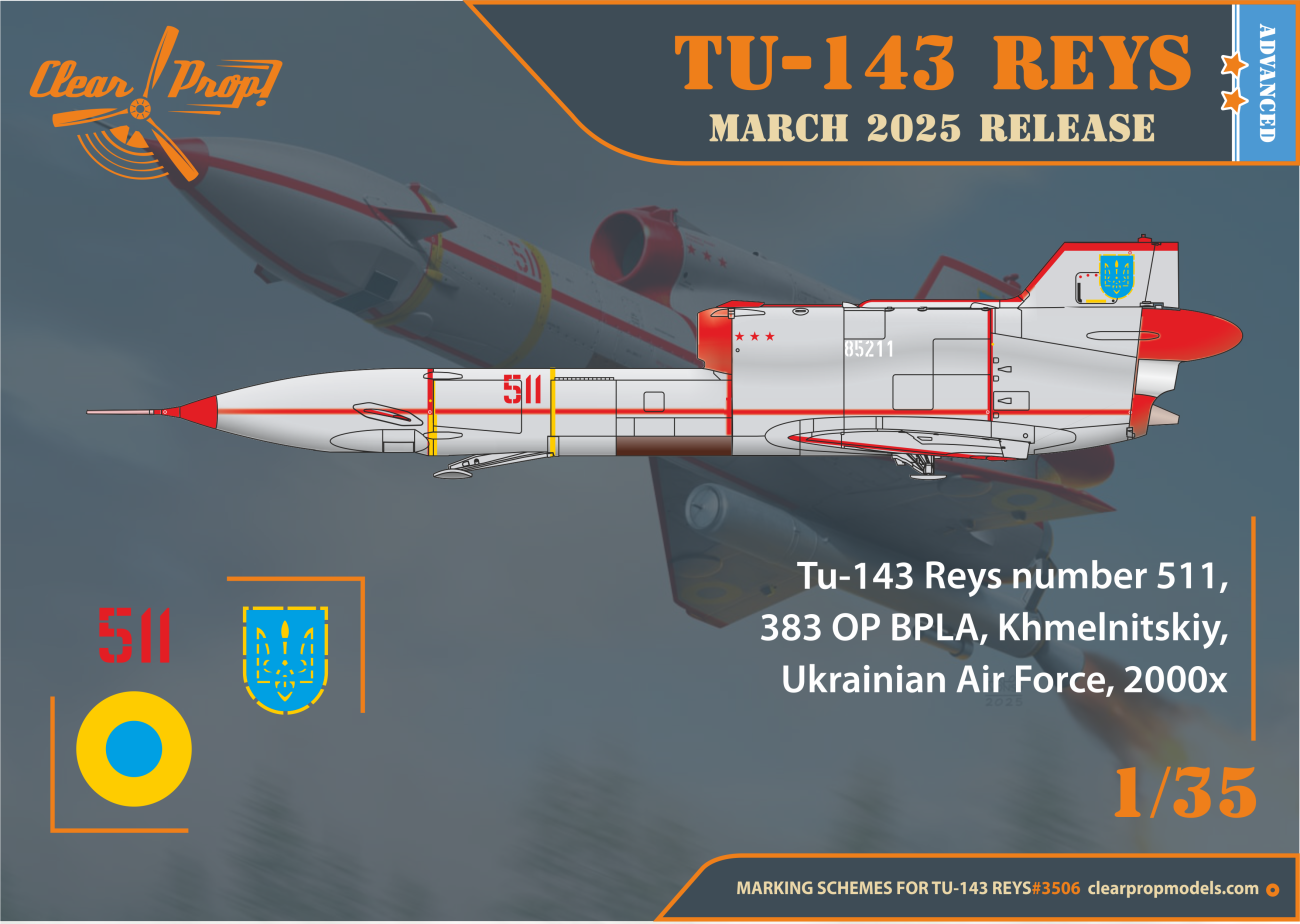 1:35 Tu-143 Reys television reconnaissance Advanced kit