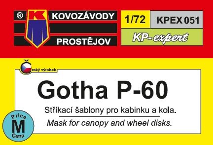 1:72 Gotha P.60 canopy mask