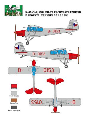 1:35 K-65 Čáp/Fi-156C Storch SNB (Police Air Force) 1946-1950 Markings Airbrush Mask for Tristar/HobbyBoss