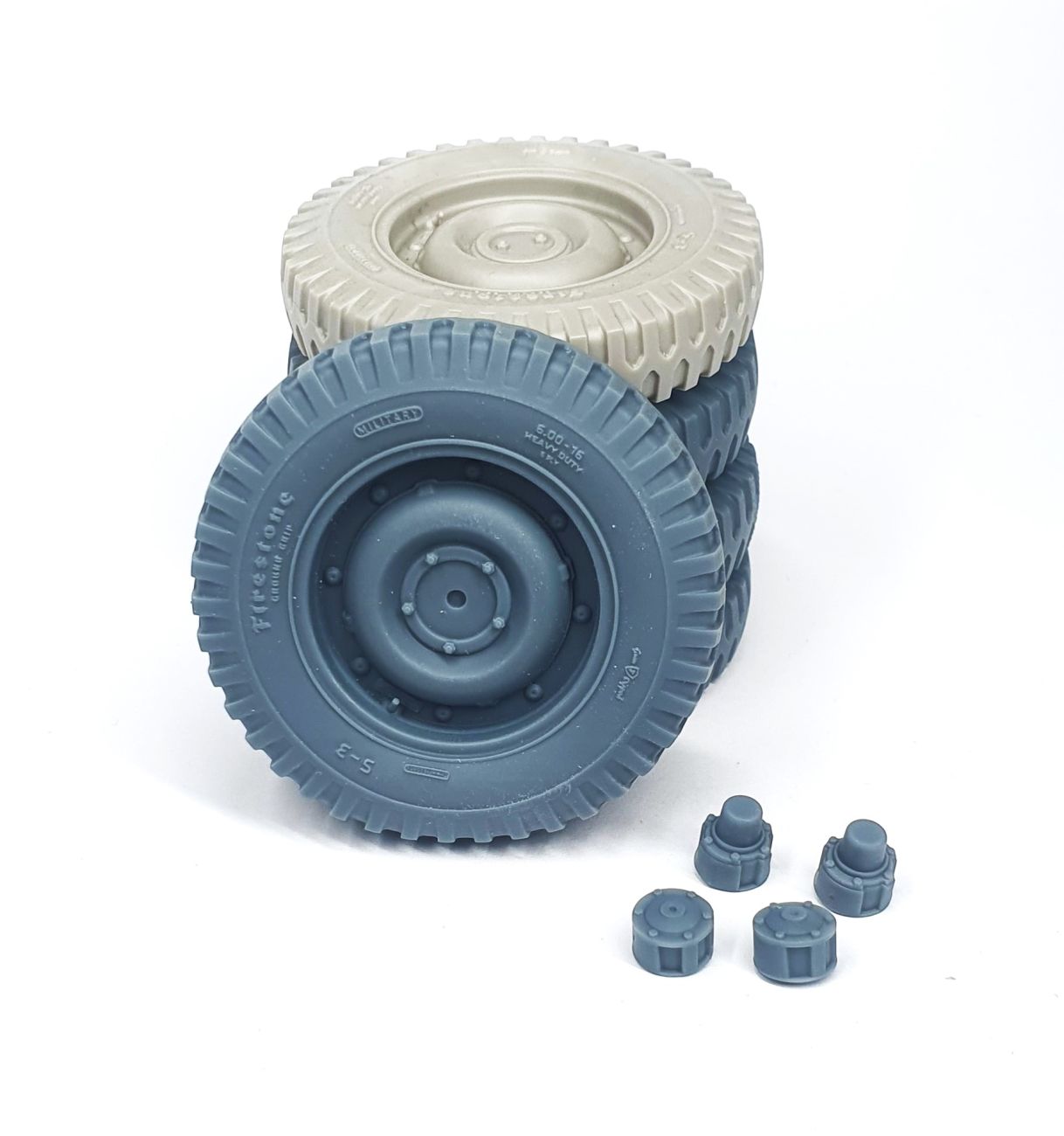 1:16 4x4 MB Utility Truck (Jeep Willys) wheels set with spare (weighted)