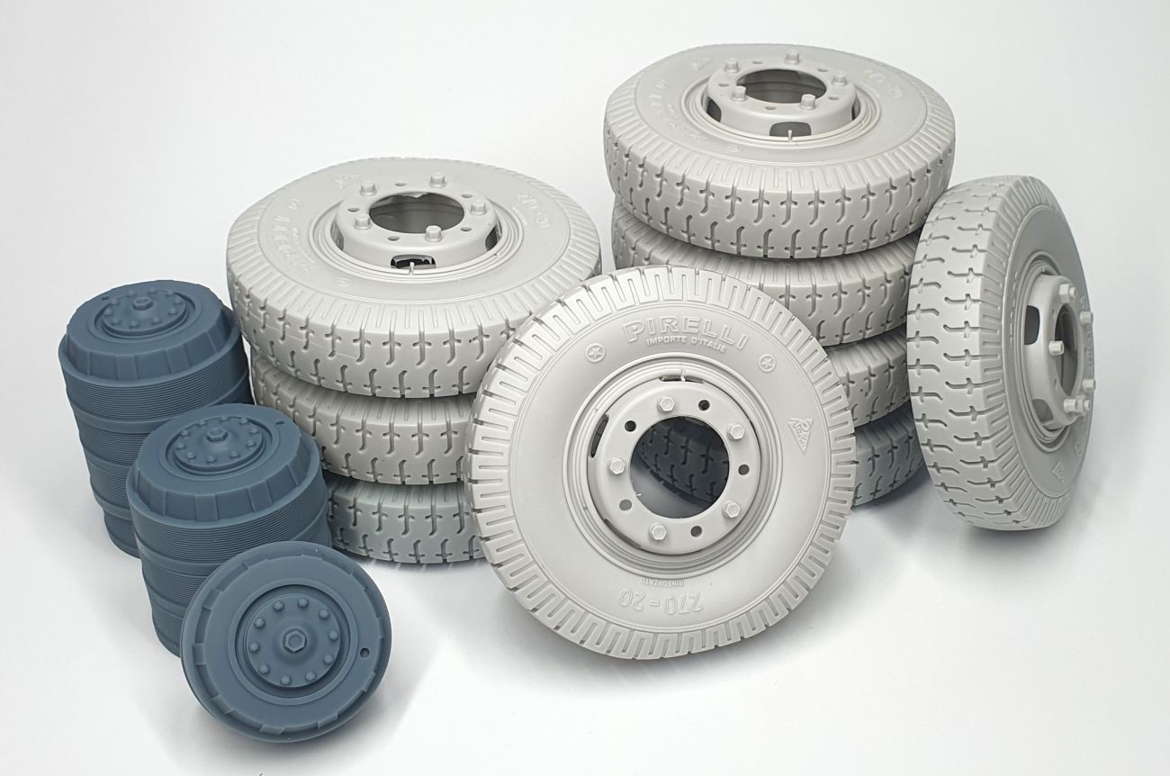 1:16 Sd.Kfz 234 road wheels set with spare (weighted) type 4