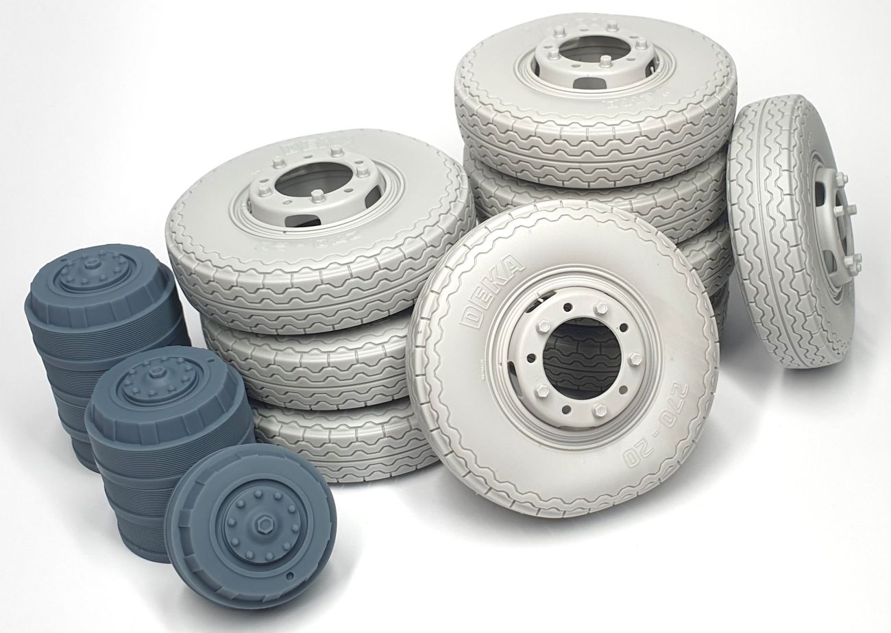 1:16 Sd.Kfz 234 road wheels set with spare (weighted) type 5