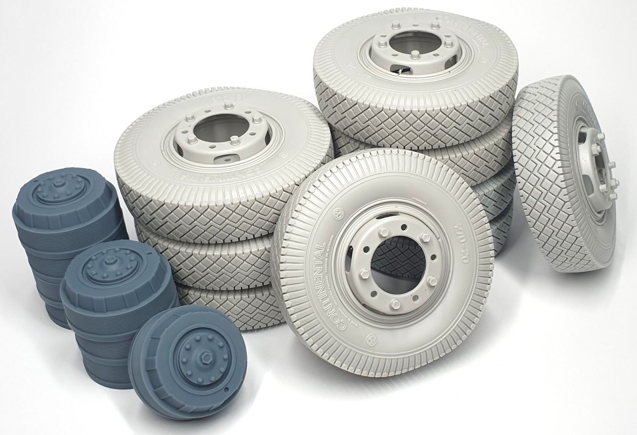 1:16 Sd.Kfz 234 road wheels set with spare (weighted) type 6