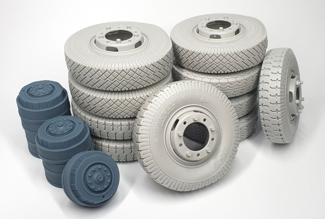 1:16 Sd.Kfz 234 road wheels set with spare (weighted) mix 2 (9+1