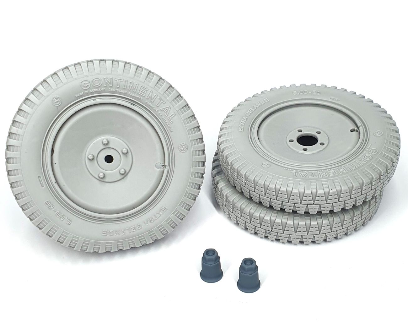 1:16 Sd.Kfz 250 front wheels with spare (weighted) type 1